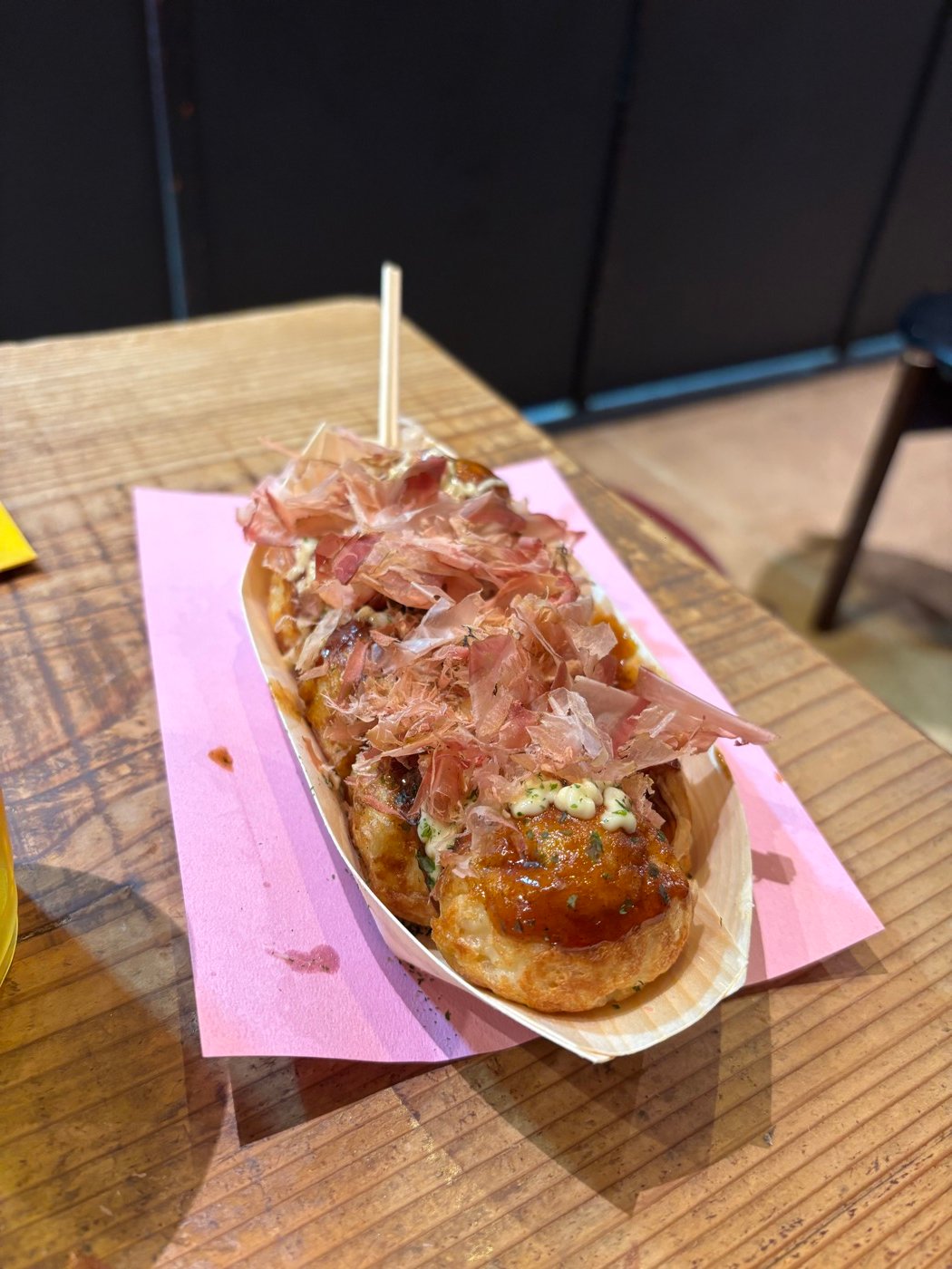 Takoyaki con bonito en Dotonbori, Osaka